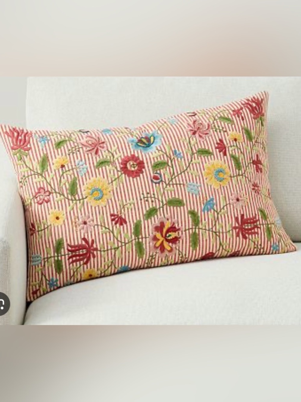 Pottery Barn Laverna Embroidered Lumber Pillow Cover